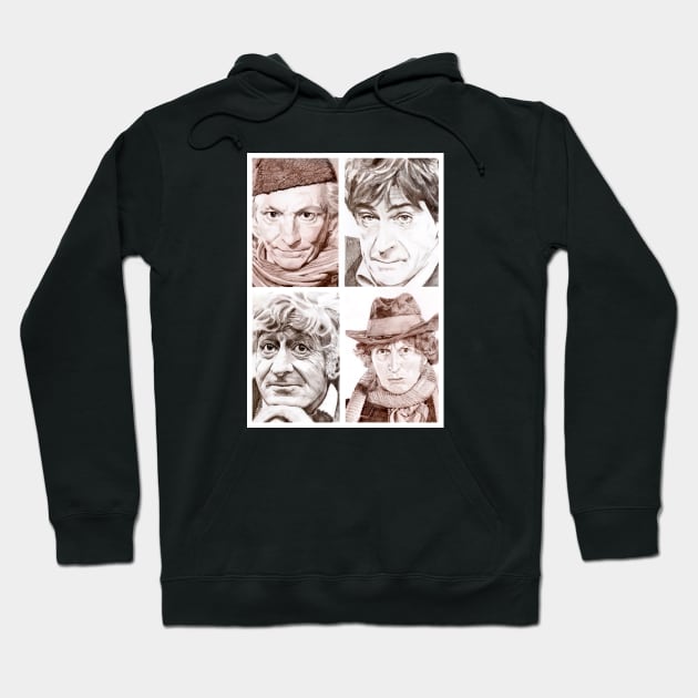 Hartnell/Troughton/Pertwee/Baker Hoodie by Grant Hudson